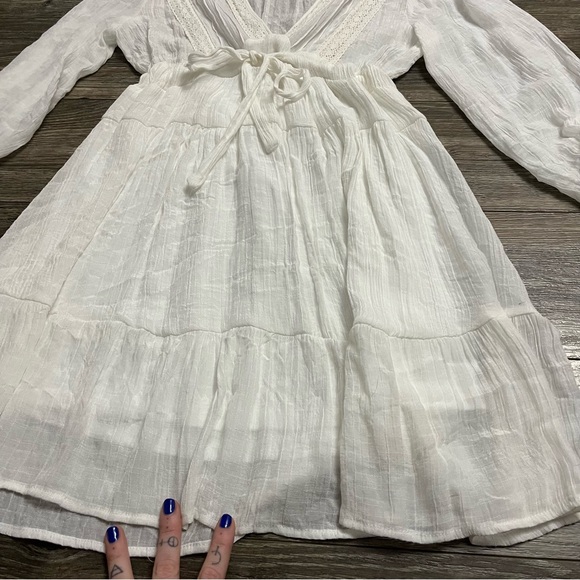 Baltic Børn Embroidered Mini Dress (White) Size Medium - Picture 2 of 9